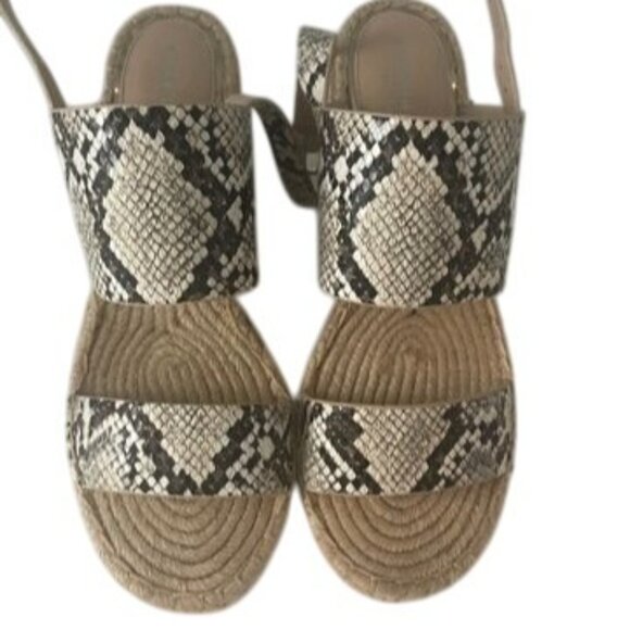Kenneth Cole Womens Snakeskin Print Espadrille Wedges Size 7.5M - Picture 2 of 8